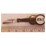 Vintage ELVIS Guitar Single Blade Pocket Knife with Mother of Pearl insets on Front & Back - 6in L Open - By Colonial