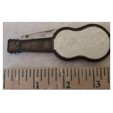 Vintage ELVIS Guitar Single Blade Pocket Knife with Mother of Pearl insets on Front & Back - 6in L Open - By Colonial