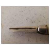 Vintage Hammer Brand Chevrolet Advertising Pocket Knife - Key Blade & Mother of Pearl Handles - 4.75in L, & Vintage SKELLY Single Blade Watch Fob Pocket Knife - Pearl Bakelite Handle - Stamped Both Si