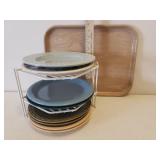 Vintage KYS-ITE Tray, Cabinet Corner Rack, Vintage Sheffield "Granada" Dinner Plates, FUJISTONE Margarita Plate, and other Vintage Dinnerware Plates