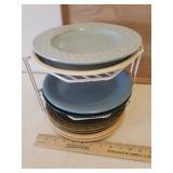 Vintage KYS-ITE Tray, Cabinet Corner Rack, Vintage Sheffield "Granada" Dinner Plates, FUJISTONE Margarita Plate, and other Vintage Dinnerware Plates