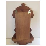 Antique 31 Day Key Wind Chime Pendulum Wall Clock in Ornate Walnut Case with Gold Embellished Glass Door - Includes Key - Back Stamped: Made by James F. Wilkerson