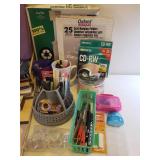 Large Lot of Office Supplies - Folders, Paper, Binders, CD