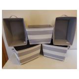 Set of 5 CIRCO Stripe Canvas Hard Side Storage Baskets - 15.5in L x 11.5in W x 10.5in T