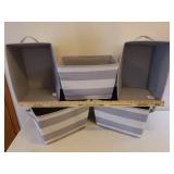 Set of 5 CIRCO Stripe Canvas Hard Side Storage Baskets - 15.5in L x 11.5in W x 10.5in T