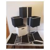 Wire Rack, Fold-Up Canvas Hard Side Storage Cubes, and 2 Canvas Under Bed Zippered Storage Cases