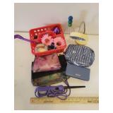 Magnifying/Makeup Mirror, Makeup/Accessory Travel Bags, Nautica Wallet, Sunglasses, Massagers, Bath Bomb, Stretch Bracelets, Headbands, Curling Iron and Bathroom Tote