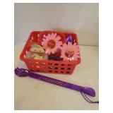 Magnifying/Makeup Mirror, Makeup/Accessory Travel Bags, Nautica Wallet, Sunglasses, Massagers, Bath Bomb, Stretch Bracelets, Headbands, Curling Iron and Bathroom Tote