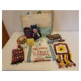 Woven Pursed, Make Up Bag, Canvas Tote Bags, Custom Character Doll with Accessories, Umbrellas, and Over Door Rack