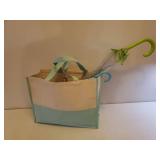 Woven Pursed, Make Up Bag, Canvas Tote Bags, Custom Character Doll with Accessories, Umbrellas, and Over Door Rack