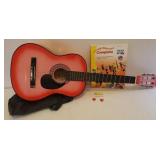Crescent 6 String Guitar in Zipper Case with Pick, Extra String, and Pitch Pipe - Includes Alfred