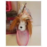 Pucci Pups Plush Puppy in Case, Craft Caddy, Flower Pinwheel Spinners, Musical Jewelry Box & Travel Box, Pink Metal Waste Can, Groovy Scrapbook Kit, and Pink Tote