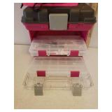 Pucci Pups Plush Puppy in Case, Craft Caddy, Flower Pinwheel Spinners, Musical Jewelry Box & Travel Box, Pink Metal Waste Can, Groovy Scrapbook Kit, and Pink Tote