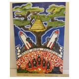 Large Painted Canvas Art & Wood Dream Colorfully Sign