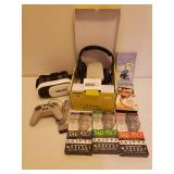 Sennheiser Wireless Sound System in Box, Vir Vue II Virtual Reality Viewer, and Gaming Control & VHS Videos