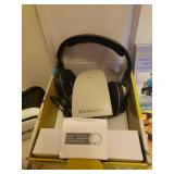 Sennheiser Wireless Sound System in Box, Vir Vue II Virtual Reality Viewer, and Gaming Control & VHS Videos