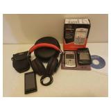 WARP Headphones in Case, Motorola Slider Phone, and BlackBerry 8830