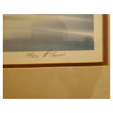 Artist Signed & Numbered Wildlife Print of Racoons at the River - by R. Carver - #58/950 - Custom Framed & Double Matted 26.25in W  x 22.5in T