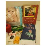 Sewing Supplies and Vintage SINGER Sewing Book