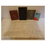 Vintage Geological Books from Wyoming, Colorado, and Central Oklahoma - Large Vintage Oklahoma Seismograph Highs Map