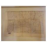 Vintage Geological Books from Wyoming, Colorado, and Central Oklahoma - Large Vintage Oklahoma Seismograph Highs Map