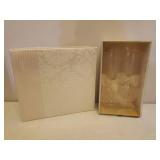 NIP Photo Album, Wedding Champagne Stems in Box, NIB Photo Frames, Baby/Pet Photo Frames, and Sterling & Noble B/O Wall Clock