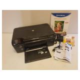 HP Photosmart D110 Series Printer with Cords & Manual, and Boxes of Kodak and PrintWorks Photo Paper