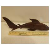 Vintage Large Hand Carved Ironwood Shark Sculpture - 15.5in L x 5.5in T