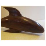 Vintage Large Hand Carved Ironwood Shark Sculpture - 15.5in L x 5.5in T