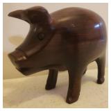 Vintage Hand Carved Ironwood Folk Art Boar Hog/Pig Sculpture - 3.25in T x 2in W x 5in L