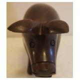 Vintage Hand Carved Ironwood Folk Art Boar Hog/Pig Sculpture - 3.25in T x 2in W x 5in L