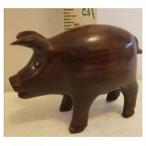 Vintage Hand Carved Ironwood Folk Art Boar Hog/Pig Sculpture - 3.25in T x 2in W x 5in L