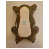 Local Artist Custom Folk Art Terra Cotta Sculpture Planters that fit together & form Urn Art Piece 9.75in T, Glazed Terra Cotta Rattle & Anthropomorphic Trinket Dish, Hand Painted Pottery Dresser Tray