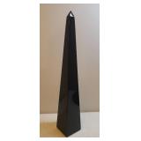 Vintage Polished Black Solid Marble/Granite Obelisk Sculpture - 11.75in T x 2in W x 2in L Base