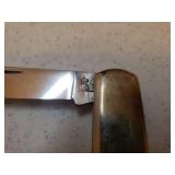 Vintage Queen Cutlery Bicentennial Commemorative Folding Single Blade Knife in Custom Wood Case with Original Stickers on Front & Back - Limited Edition Serial # - Black Bakelite Handle with Silver 17