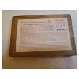 Vintage Queen Cutlery Bicentennial Commemorative Folding Single Blade Knife in Custom Wood Case with Original Stickers on Front & Back - Limited Edition Serial # - Black Bakelite Handle with Silver 17