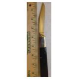 Vintage Queen Cutlery Bicentennial Commemorative Folding Single Blade Knife in Custom Wood Case with Original Stickers on Front & Back - Limited Edition Serial # - Black Bakelite Handle with Silver 17