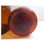 Antique Dark Amber Glass Handled Jugs - 1 is 1/2 Gallon 1940