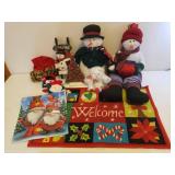 Plush Holiday Snowmen, Christmas Decor, Yard/Garden Flags, Stockings, and Welcome Mat