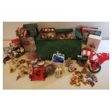 Large Collection of Glass & Resin Ornaments & Christmas Decor - With Zippered Canvas Storage Case