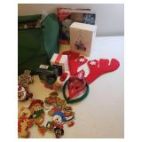 Large Collection of Glass & Resin Ornaments & Christmas Decor - With Zippered Canvas Storage Case