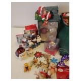 Large Collection of Glass & Resin Ornaments & Christmas Decor - With Zippered Canvas Storage Case