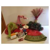 Holiday Mesh Ribbon, Decorating Ribbon, Tree Skirt, Christmas Floral Picks, Floral Wire, Metallic Garland, and Elf Hat Decor