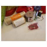 Holiday Mesh Ribbon, Decorating Ribbon, Tree Skirt, Christmas Floral Picks, Floral Wire, Metallic Garland, and Elf Hat Decor