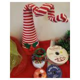Holiday Mesh Ribbon, Decorating Ribbon, Tree Skirt, Christmas Floral Picks, Floral Wire, Metallic Garland, and Elf Hat Decor
