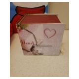 Merry Christmas Cookie Box, Holiday Throw Blanket, Hand Painted Canvas Snowman Art, Tablecloth, Kitchen Towel, Oven Mitt, Candle Jar & Wall Plaque, and Light Up Snowman Hat