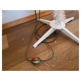 Ultra Slim Snow White Lit 6.5Ft Christmas Tree - 3 Sections Plus Fold Up Metal Base - Includes Foot Switch Extension Cord