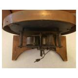 Ornate Antique Pendulum Wall Clock - Bent Wood Case with Brass Inlay - Copper Framed Marble Face - Numerals on Porcelain w/Brass Surrounds - Original Glass Door & Side Panels - Includes Winding Key - 