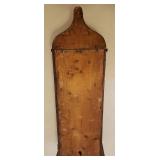 Ornate Antique Pendulum Wall Clock - Bent Wood Case with Brass Inlay - Copper Framed Marble Face - Numerals on Porcelain w/Brass Surrounds - Original Glass Door & Side Panels - Includes Winding Key - 