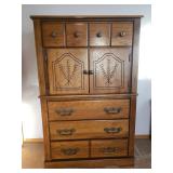 Large Carved Wood Chest of Drawers - 36in W x 19in D x 55in T - Matches Lot